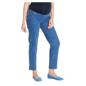 Ingrid &‎ Isabell Maternity NWT 2 Jeans 90s Straight Leg Over Belly Panel Denim